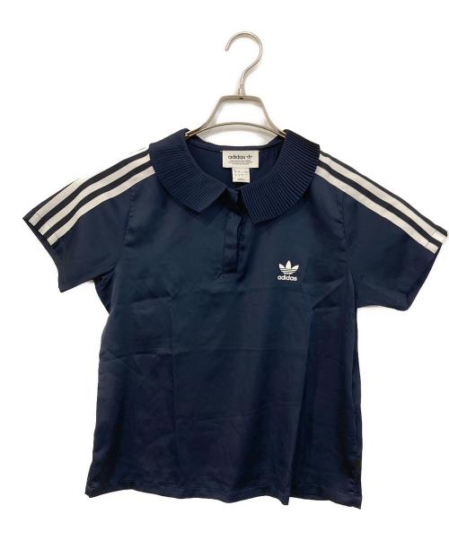 adidas（アディダス）adidas (アディダス) スリーストライプ ポロシャツ ネイビー サイズ:Ｌの古着・服飾アイテム