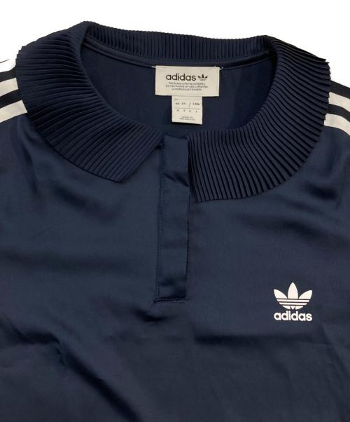 adidas（アディダス）adidas (アディダス) スリーストライプ ポロシャツ ネイビー サイズ:Ｌの古着・服飾アイテム