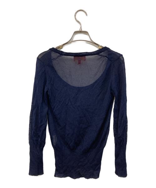 Vivienne Westwood RED LABEL（ヴィヴィアンウエストウッドレッドレーベル）Vivienne Westwood RED LABEL (ヴィヴィアンウエストウッドレッドレーベル) シアーニット ネイビー サイズ:SIZE XSの古着・服飾アイテム