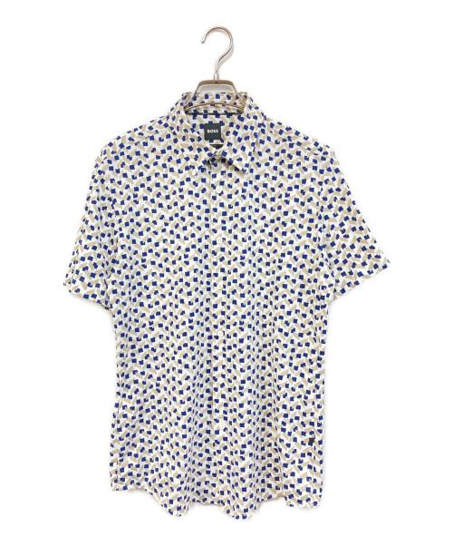 BOSS（ボス）BOSS (ボス) 総柄半袖シャツ ホワイト サイズ:SIZE Mの古着・服飾アイテム