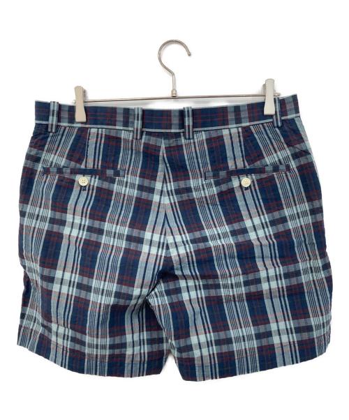 BROOKS BROTHERS（ブルックスブラザーズ）BROOKS BROTHERS (ブルックスブラザーズ) コットン シアサッカー マドラスチェック プレーンフロント 7inショーツ ネイビー サイズ:W34 未使用品の古着・服飾アイテム