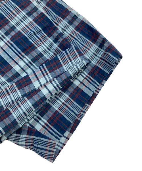 BROOKS BROTHERS（ブルックスブラザーズ）BROOKS BROTHERS (ブルックスブラザーズ) コットン シアサッカー マドラスチェック プレーンフロント 7inショーツ ネイビー サイズ:W34 未使用品の古着・服飾アイテム