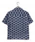 EDIFICE (エディフィス) LIBERTY  パターン プリント オープンカラー 半袖シャツ ホワイト サイズ:SIZE M 未使用品：5000円