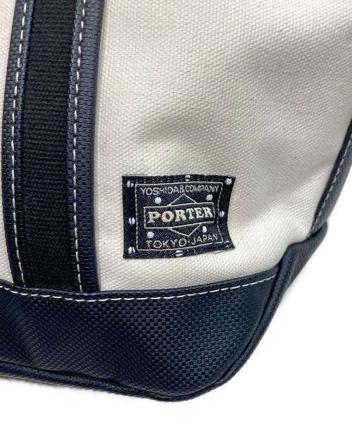 PORTER GIRL（ポーターガール）PORTER GIRL (ポーターガール) BOYFRIEND TOTE  TOTE BAG/ボーイフレンド トート トートバッグ ホワイト×ブラックの古着・服飾アイテム