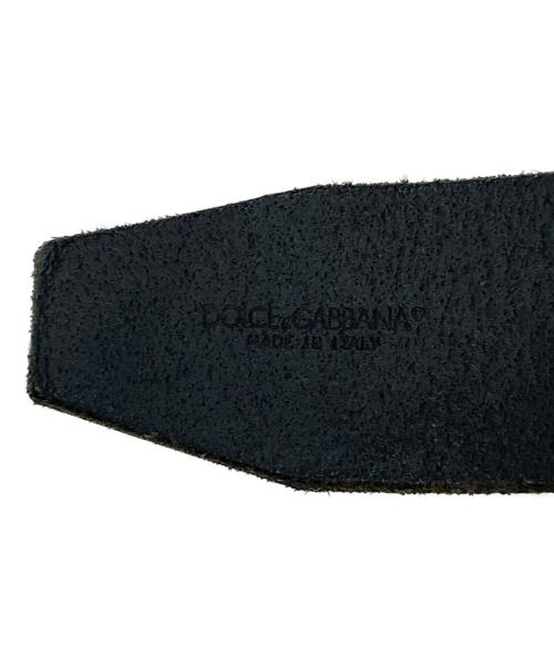 DOLCE & GABBANA（ドルチェ＆ガッバーナ）DOLCE & GABBANA (ドルチェ＆ガッバーナ) スクエアバックルレザーベルト ブラックの古着・服飾アイテム