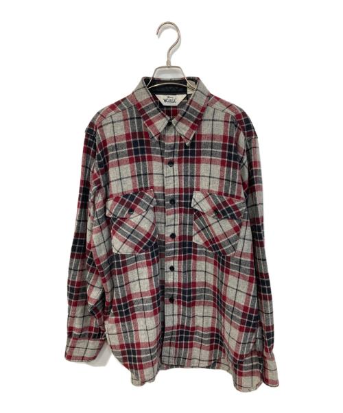 WOOLRICH（ウールリッチ）WOOLRICH (ウールリッチ) ウールチェックシャツ グレー×レッド サイズ:SIZE Lの古着・服飾アイテム