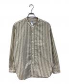 POST O'ALLSポストオーバーオールズ）の古着「Band Collar Shirt/バンドカラーシャツ」｜アイボリー