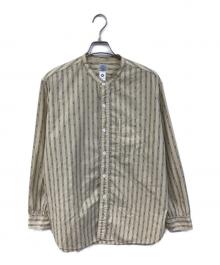 POST O'ALLS（ポストオーバーオールズ）の古着「Band Collar Shirt/バンドカラーシャツ」｜アイボリー
