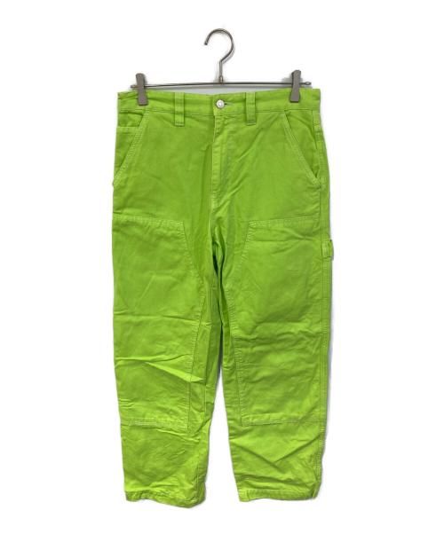 stussy（ステューシー）stussy (ステューシー) キャンバスダブルニーパンツ イエロー サイズ:28の古着・服飾アイテム