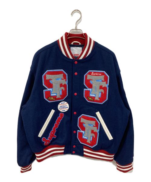 SUPREME（シュプリーム）SUPREME (シュプリーム) Drill Team Varsity Jacket/ドリル・チーム・バーシティ・ジャケット ネイビー サイズ:SIZE Lの古着・服飾アイテム