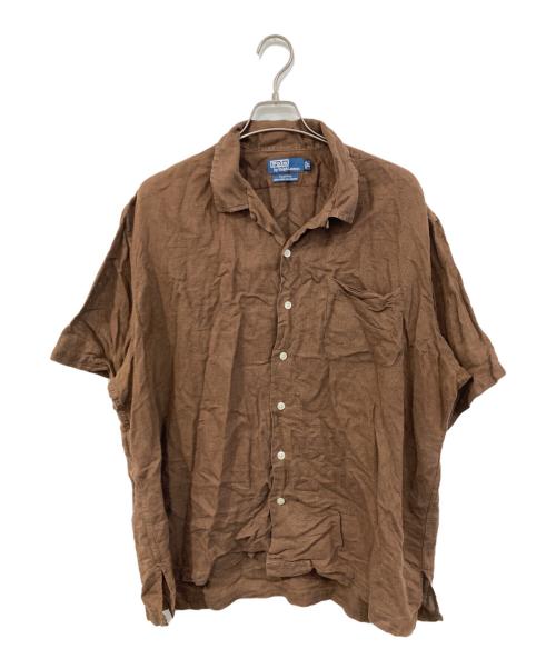 POLO RALPH LAUREN（ポロ・ラルフローレン）POLO RALPH LAUREN (ポロ・ラルフローレン) CRAYTON コットンリネンシャツ ブラウン サイズ:SIZE XLの古着・服飾アイテム