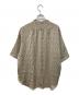 EDIFICE (エディフィス) パターンクレープ ショートスリーブ バンドカラーシャツ ブラウン サイズ:SIZE M：5000円