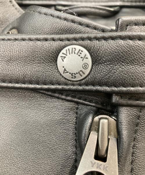 AVIREX（アヴィレックス）AVIREX (アヴィレックス) SHEEP SKIN シングルライダースジャケット ブラック サイズ:SIZE Mの古着・服飾アイテム