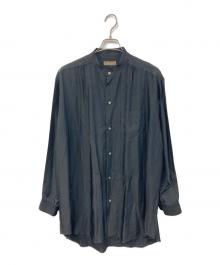 Y's for men（ワイズフォーメン）の古着「レーヨンバンドカラーシャツ」｜ブラック