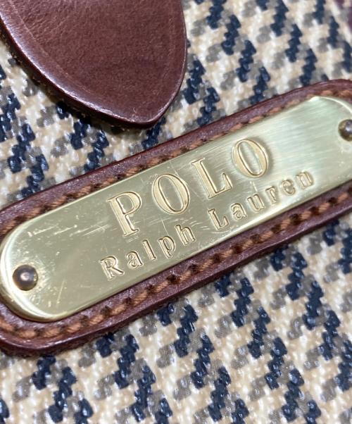 POLO RALPH LAUREN（ポロ・ラルフローレン）POLO RALPH LAUREN (ポロ・ラルフローレン) 千鳥柄トートバッグ ベージュの古着・服飾アイテム