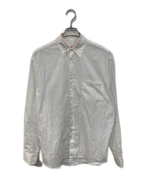 MARNI（マルニ）MARNI (マルニ) エンブロイダリーデザインシャツ ホワイト サイズ:SIZE 44の古着・服飾アイテム