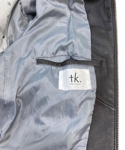 TK TAKEO KIKUCHI（ティーケー タケオキクチ）TK TAKEO KIKUCHI (ティーケー タケオキクチ) ラムレザーシングルライダースジャケット ブラウン サイズ:Ｌの古着・服飾アイテム
