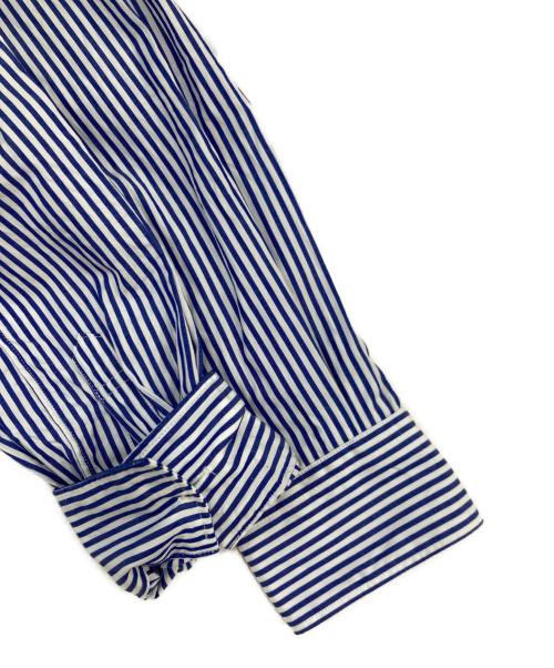 PLAY COMME des GARCONS（プレイコムデギャルソン）PLAY COMME des GARCONS (プレイコムデギャルソン) Stripe Shirt With Black Emblem Pattern A ブルー サイズ:xsの古着・服飾アイテム