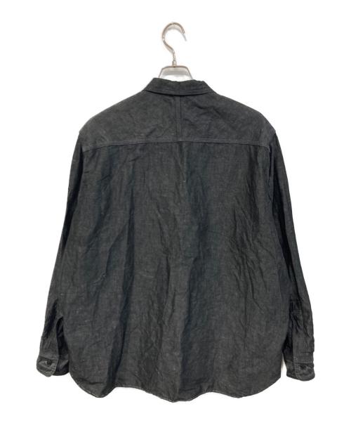 NICENESS（ナイスネス）NICENESS (ナイスネス) モリーナ  シャンブレーワークシャツ ブラック サイズ:SIZE Lの古着・服飾アイテム