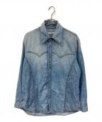 HUSBANDSハズバンズ）の古着「別注 western shirt in denim/ウエスタン シャツ イン デニム」｜インディゴ