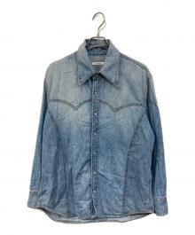 HUSBANDS（ハズバンズ）の古着「別注 western shirt in denim/ウエスタン シャツ イン デニム」｜インディゴ