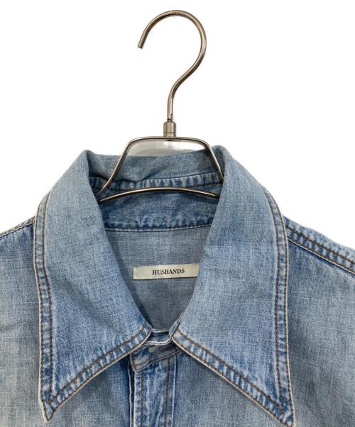 HUSBANDS（ハズバンズ）HUSBANDS (ハズバンズ) 別注 western shirt in denim/ウエスタン シャツ イン デニム インディゴ サイズ:SIZE 42の古着・服飾アイテム