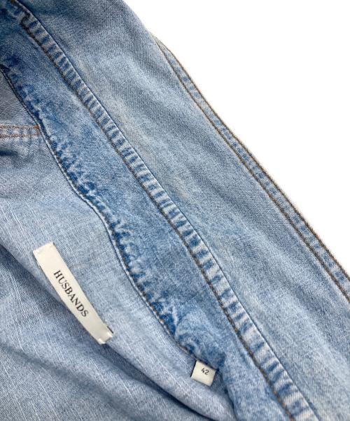 HUSBANDS（ハズバンズ）HUSBANDS (ハズバンズ) 別注 western shirt in denim/ウエスタン シャツ イン デニム インディゴ サイズ:SIZE 42の古着・服飾アイテム