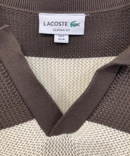 LACOSTE（ラコステ）LACOSTE (ラコステ) ポロシャツ アイボリー×ブラウン サイズ:SIZE Mの古着・服飾アイテム
