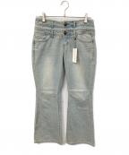 sculptorスカルプター）の古着「Double Waist Boots Cut Denim/ダブルウエストブーツカットデニム」｜インディゴ
