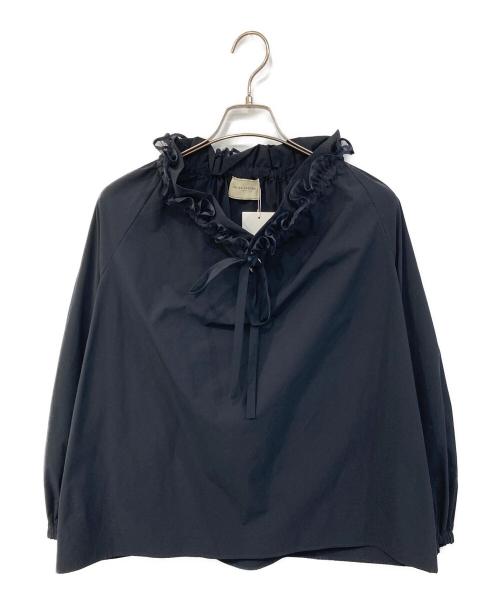 UNITED ARROWS（ユナイテッドアローズ）UNITED ARROWS (ユナイテッドアローズ) オーガンジーフリルリボンブラウス ネイビー サイズ:free 未使用品の古着・服飾アイテム