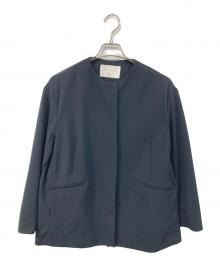 BALLSEY（ボールジィ）の古着「ジョーゼットジャージー ノーカラージャケット」｜ネイビー