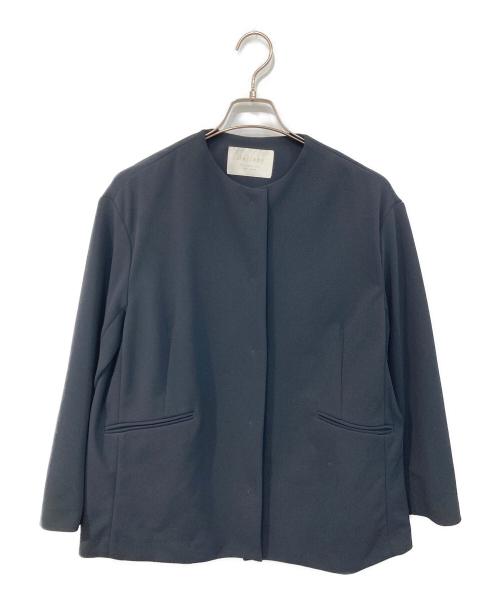 BALLSEY（ボールジィ）BALLSEY (ボールジィ) ジョーゼットジャージー ノーカラージャケット ネイビー サイズ:36の古着・服飾アイテム