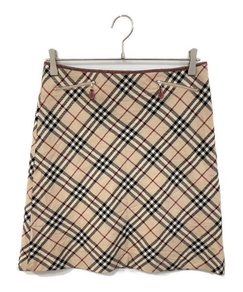 BURBERRY BLUE LABEL（バーバリー ブルー レーベル）BURBERRY BLUE LABEL (バーバリー ブルー レーベル) チェックスカート ベージュ サイズ:SIZE 38の古着・服飾アイテム