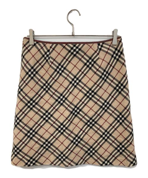 BURBERRY BLUE LABEL（バーバリー ブルー レーベル）BURBERRY BLUE LABEL (バーバリー ブルー レーベル) チェックスカート ベージュ サイズ:SIZE 38の古着・服飾アイテム