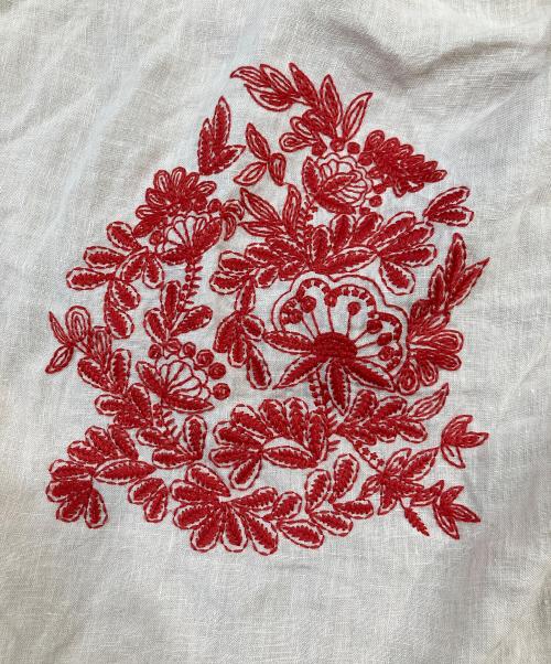 BEARDSLEY（ビアズリー）BEARDSLEY (ビアズリー) サークル刺繍ニット ベージュ サイズ:Freeの古着・服飾アイテム