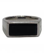 TOM WOODトムウッド）の古着「Peaky Ring Polished Onyx/ピーキー リング ポリッシュド オニキス」｜シルバー×ブラック