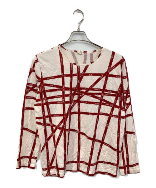 HERMES（エルメス）HERMES (エルメス) ボルデュック柄カットソー ピンク サイズ:SIZE XLの古着・服飾アイテム