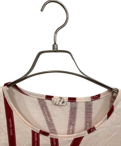 HERMES（エルメス）HERMES (エルメス) ボルデュック柄カットソー ピンク サイズ:SIZE XLの古着・服飾アイテム