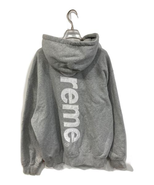 SUPREME（シュプリーム）SUPREME (シュプリーム) Satin Applique Hooded Sweatshirt グレー サイズ:SIZE Mの古着・服飾アイテム