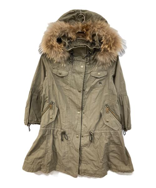 BURBERRY BLUE LABEL（バーバリー ブルー レーベル）BURBERRY BLUE LABEL (バーバリー ブルー レーベル) モッズコート グリーン サイズ:SIZE 38の古着・服飾アイテム