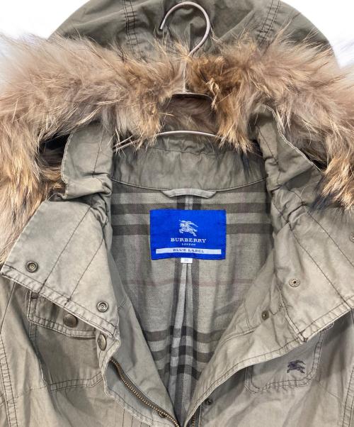 BURBERRY BLUE LABEL（バーバリー ブルー レーベル）BURBERRY BLUE LABEL (バーバリー ブルー レーベル) モッズコート グリーン サイズ:SIZE 38の古着・服飾アイテム