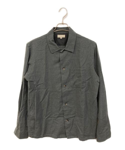 MARGARET HOWELL（マーガレットハウエル）MARGARET HOWELL (マーガレットハウエル) カシミヤ混シャツ グレー サイズ:SIZE Lの古着・服飾アイテム