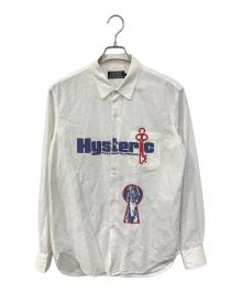 Hysteric Glamour（ヒステリックグラマー）の古着「PEEPING GLOMOUR/ピーピング グラマー レギュラーカラーシャツ」｜ホワイト