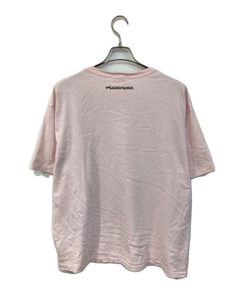 NICENESS（ナイスネス）NICENESS (ナイスネス) ED ハンドステンシルプリント Tee ピンク サイズ:SIZE Lの古着・服飾アイテム
