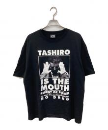 TASHIRO IS THE MOUTH（タシロ・イズ・ザ・マウス）の古着「プリントTシャツ」｜ブラック