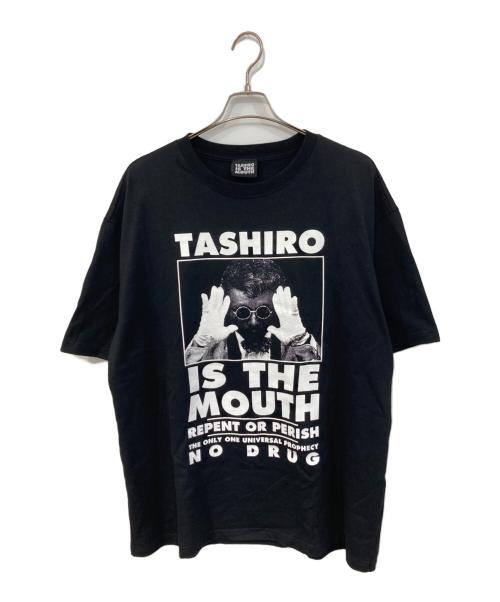 TASHIRO IS THE MOUTH（タシロ・イズ・ザ・マウス）TASHIRO IS THE MOUTH  (タシロ・イズ・ザ・マウス) プリントTシャツ ブラック サイズ:SIZE XLの古着・服飾アイテム