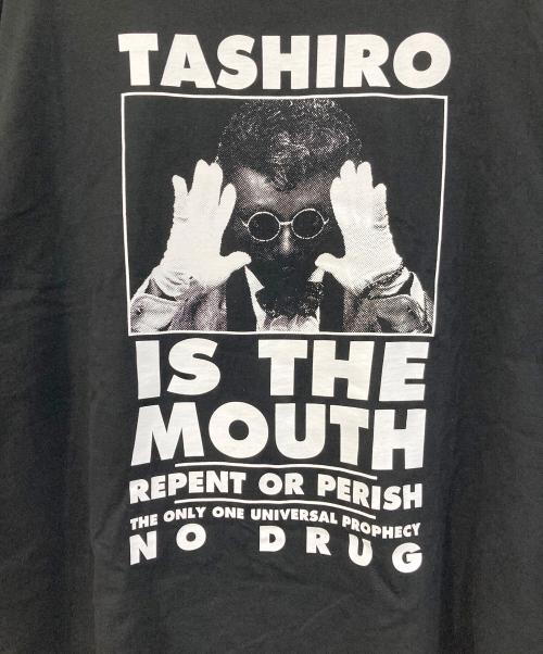TASHIRO IS THE MOUTH（タシロ・イズ・ザ・マウス）TASHIRO IS THE MOUTH  (タシロ・イズ・ザ・マウス) プリントTシャツ ブラック サイズ:SIZE XLの古着・服飾アイテム
