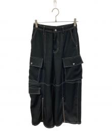 MAISON SPECIAL（メゾンスペシャル）の古着「Zip Design Satin Cargo Pants」｜ブラック