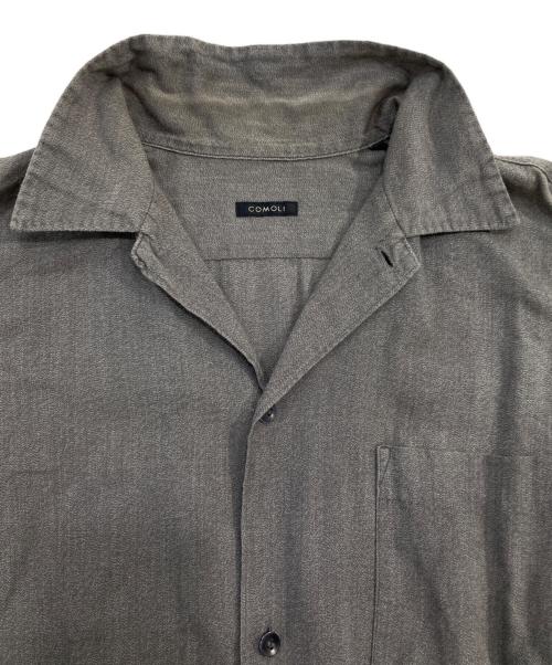 COMOLI（コモリ）COMOLI (コモリ) ヨリ杢 オープンカラーシャツ グレー サイズ:SIZE 2の古着・服飾アイテム