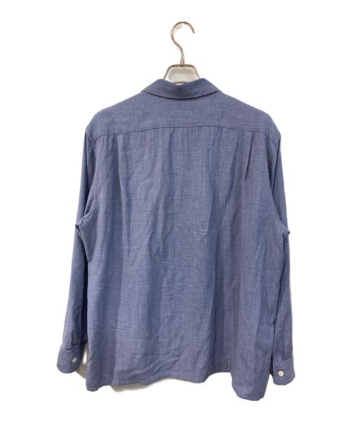 COMOLI（コモリ）COMOLI (コモリ) ヴィスコースウール オープンカラーシャツ ブルー サイズ:SIZE 2の古着・服飾アイテム